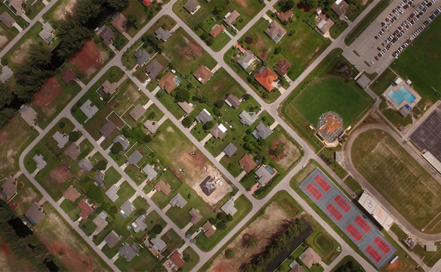 Suburbia drone footage