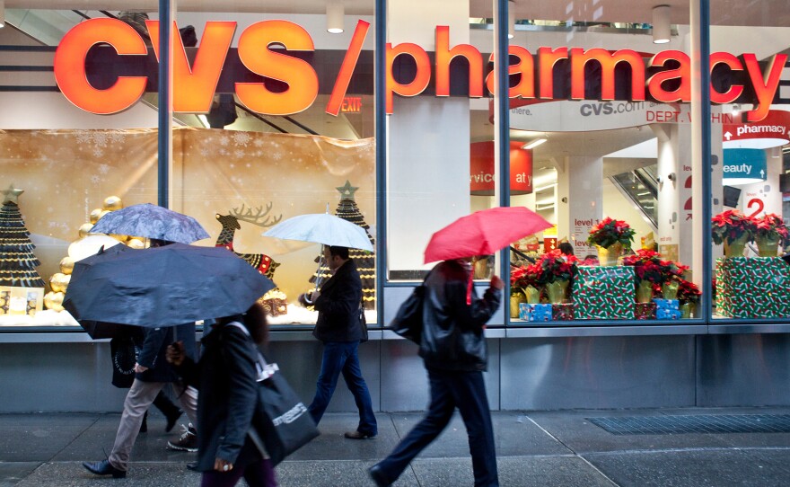 A view of the front display of a CVS pharmacy on 8th Ave., in Manhattan, N.Y., on Dec. 17, 2015.