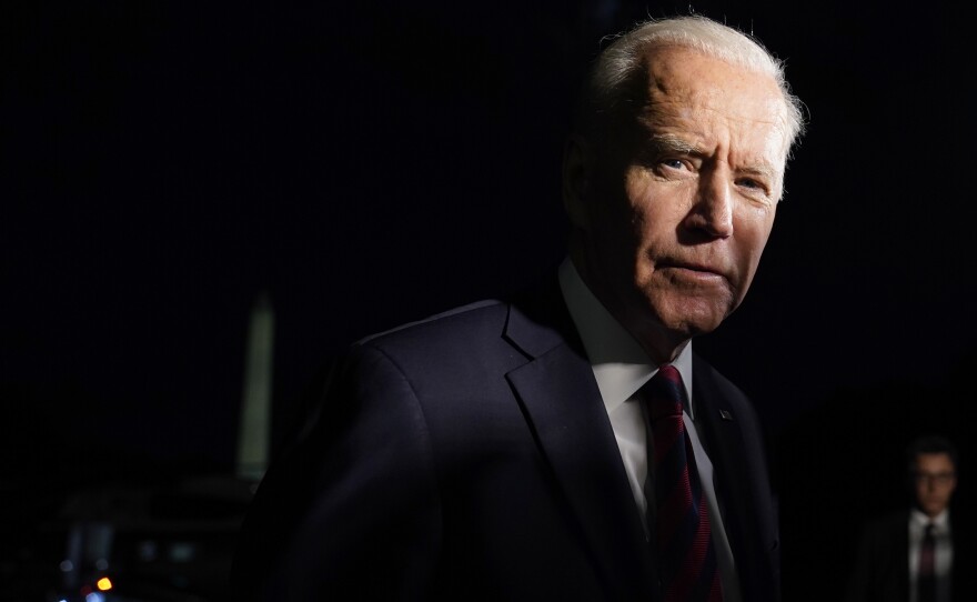 President Biden speaks to reporters on the South Lawn of the White House on July 21 after returning from a trip to Cincinnati.