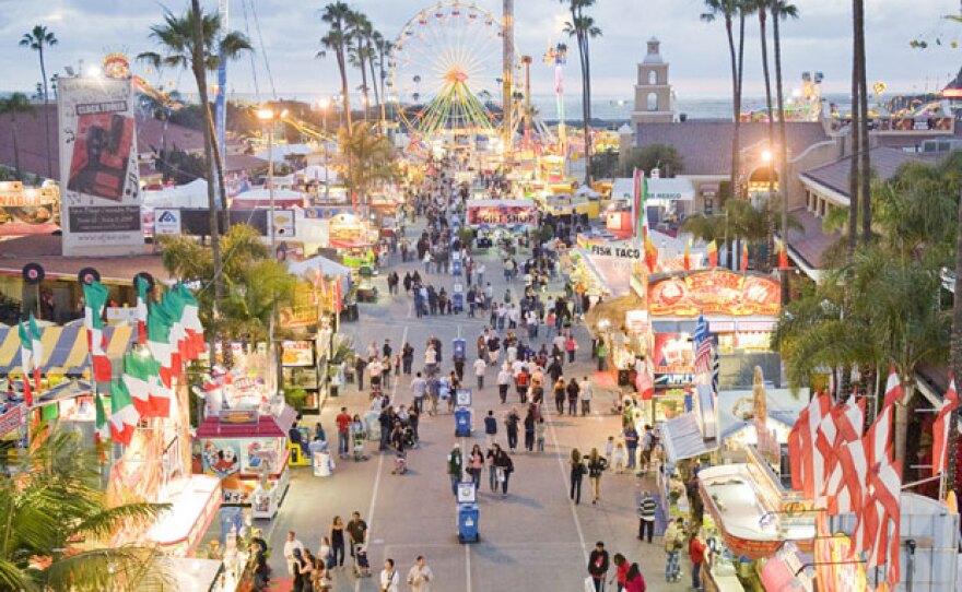 Aerial view of the San Diego County Fair at the Del Mar Fairgrounds.