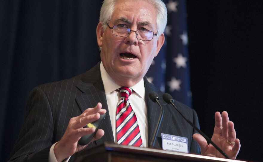 ExxonMobil Chairman Rex Tillerson, shown here in 2015, urged shareholders to reject the resolutions, arguing that not enough is known about the impact of climate change.