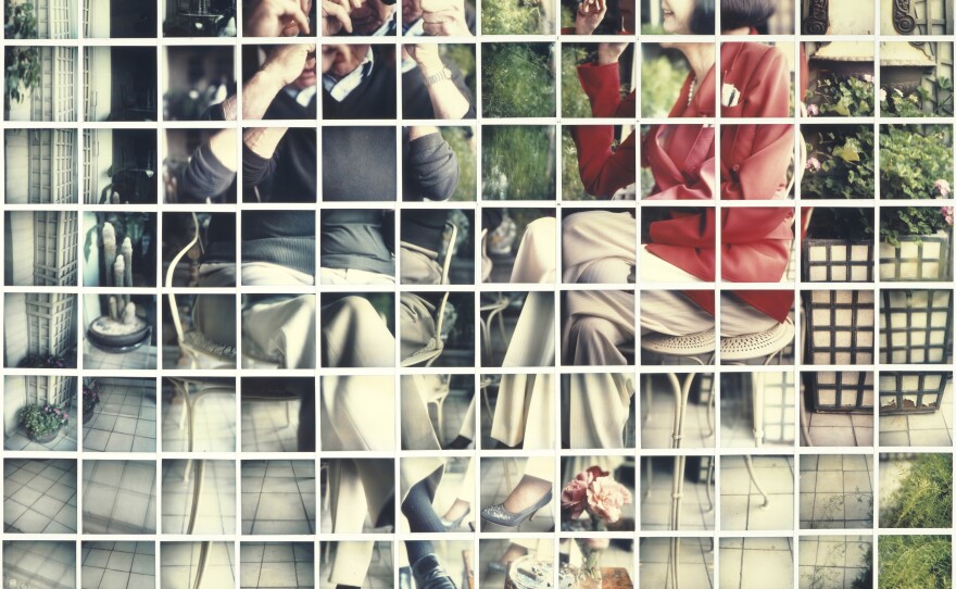 Hockney made this 1982 portrait of <em>Bill and Audrey Wilder </em>out of dozens of Polaroid pictures.
