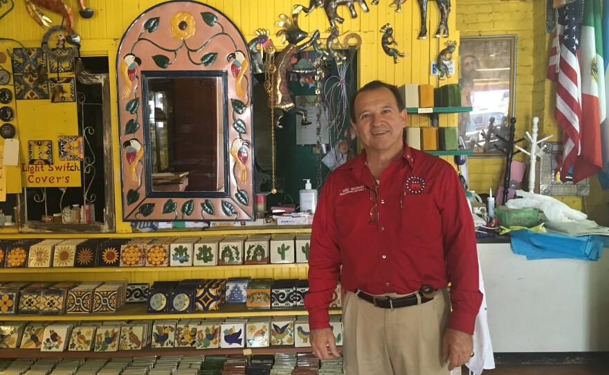 Mike Melendez is a Republican candidate for county supervisor. He sells Mexican crafts and rented out the rest of his store to the Arizona Republican Party.