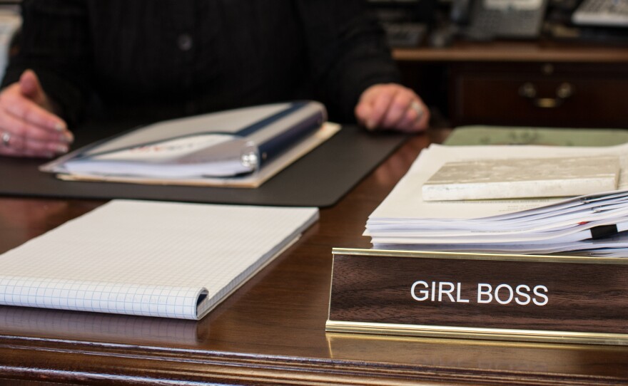 A friend gave this nameplate to Smith when she first got the job as USAID chief.