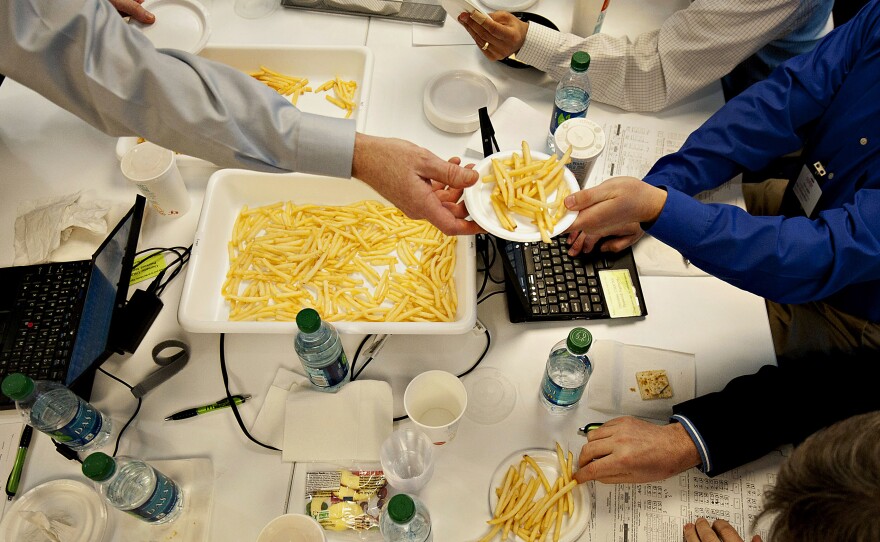 Food companies invest heavily in running their products through taste tests with trained sensory panelists. Here, a blind taste testing event at McDonald's headquarters in Oak Brook, Ill., in 2012.