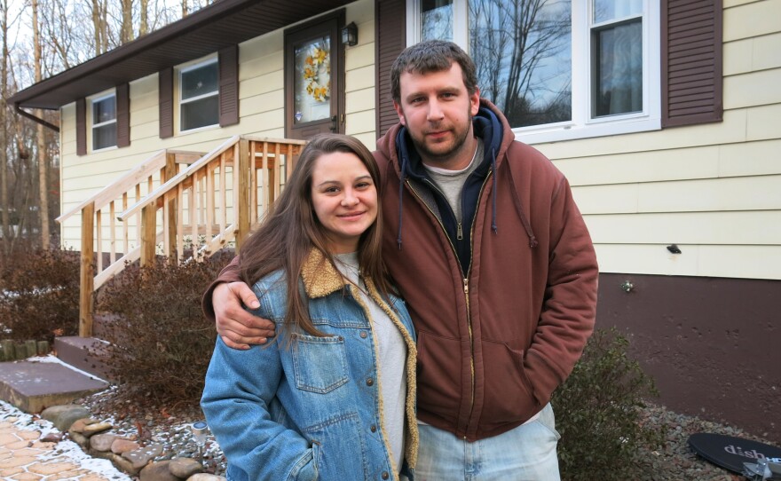 Jamie Ruppert and her husband Jesse Ruppert live in White Haven, Pa. Jamie voted for Barack Obama twice but switched parties and voted for Republican Donald Trump this election. She hopes Trump will bring more good-paying blue-collar jobs to communities like hers.