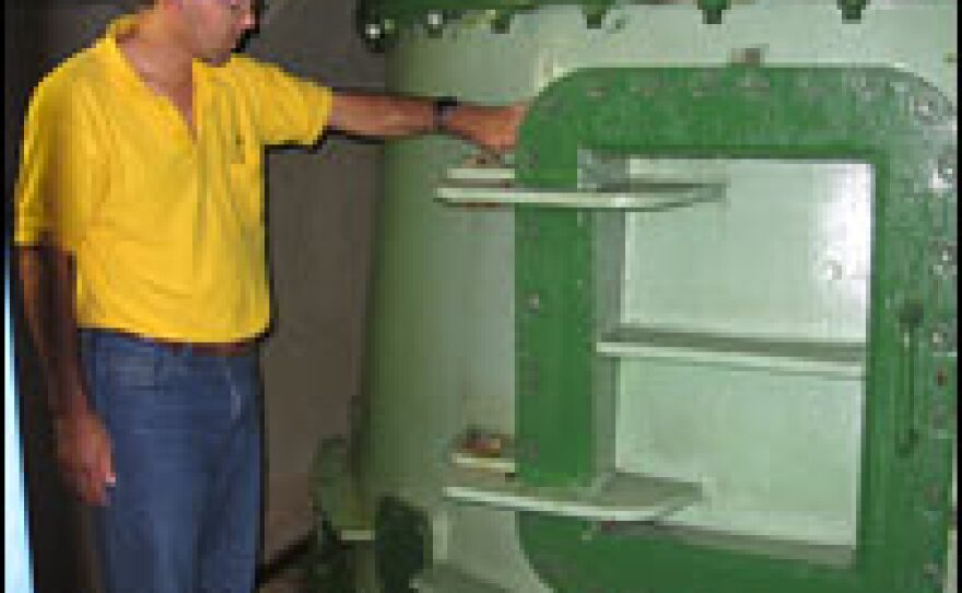 Mario Montero, an environmental planner from the Costa Rican government corporation responsible for making and distributing electricity, visits the Angostura hydroelectric plant.