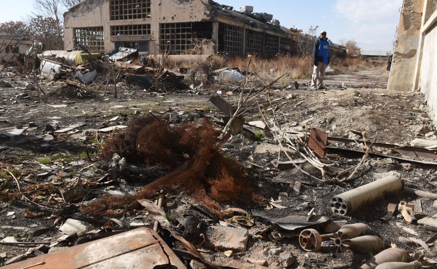 Landmines, shells and rockets south of Kabul in 2014. The U.N. says unexploded ordnance left mostly by NATO and Afghan forces and the Taliban continue to kill and maim children.