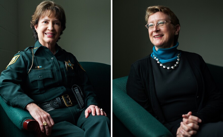 Alachua County Sheriff Sadie Darnell (left) and Dr. Nancy Hardt, University of Florida.