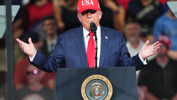 President Donald Trump speaks during a campaign rally at the Gastonia Municipal Airport, Wednesday, Sept. 16, 2026, in Gastonia, N.C.