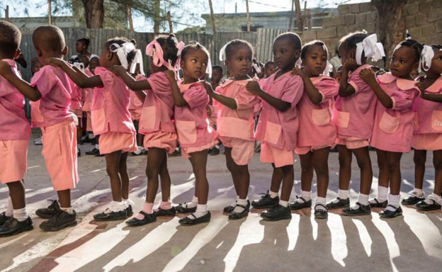 Preschool students at the SOPUDEP school in Port-Au-Prince, Haiti.