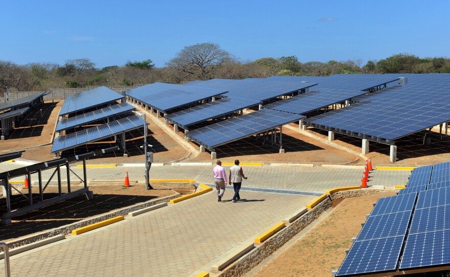 Nicaragua is also turning to geothermal and solar energy, such as this photovoltaic power plant in Diriamba, about 25 miles from Managua.