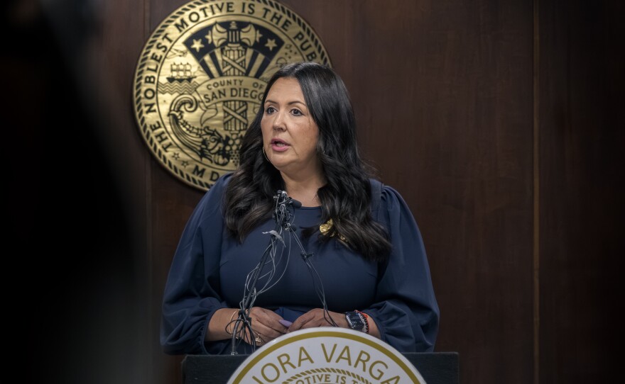 San Diego County Board of Supervisors Chairwoman Nora Vargas speaks with San Diego press about the county’s plan for the end of Title 42 and the increase in refugees and migrants coming into the country and into San Diego County, May 10, 2023.