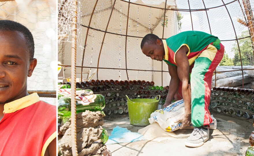 Isaac Kibe can build an igloo out of beer bottles.