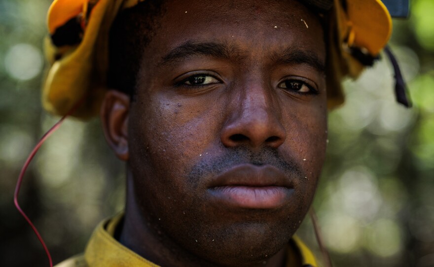 California National Guard Sgt. Jaleel Brown. Brown has been with Task Force Rattlesnake for three years.