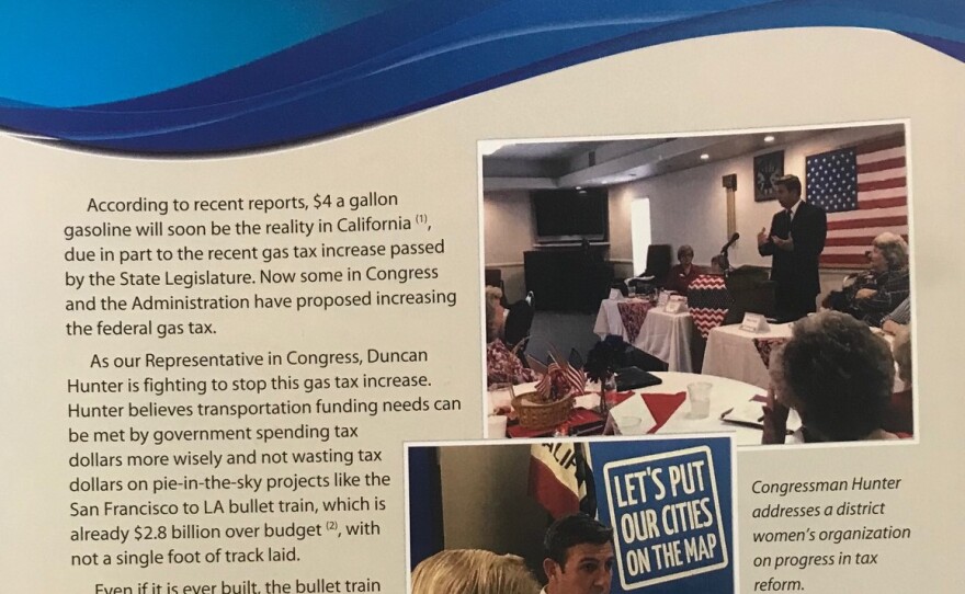 A piece of franked mail from Congressman Duncan Hunter, March 6, 2018.