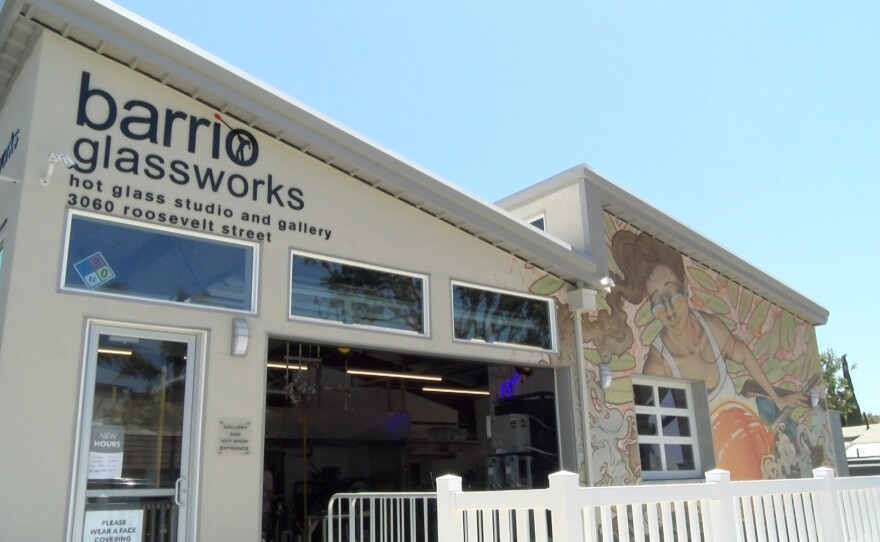 Exterior of Barrio Glassworks, a glass blowing studio, located in Carlsbad. May 24, 2021.