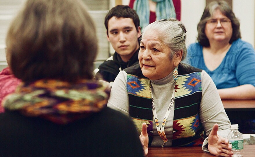 Georginia Sappier-Richardson sharing her story at a TRC community visit. (screen grab) Ben Pender-Cudlip
