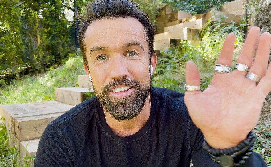 Rob McElhenney, one of the stars and creators of "It's Always Sunny in Philadelphia," stars as Ian Grimm in the Apple TV series "Mythic Quest: Raven's Banquet." He created the show with Charlie Day and Megan Ganz.