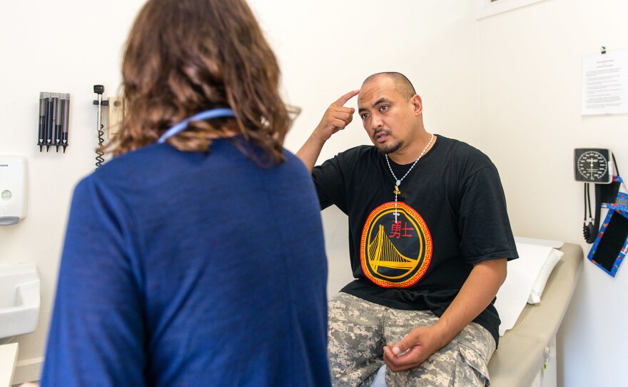 Jeremy Cortez, a patient at the Haight Ashbury Free Medical Clinics, checked in with a doctor there last fall to get treatment for a bug bite on his forehead.