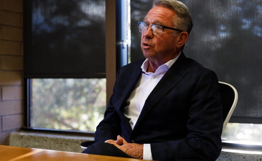 El Cajon Mayor Bill Wells speaks during an interview at El Cajon City Hall on Nov. 25, 2024.