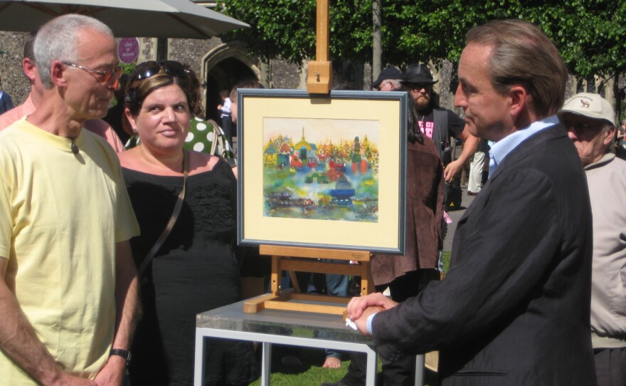 Paintings specialist Philip Mould looks at a watercolor by Henry Miller.