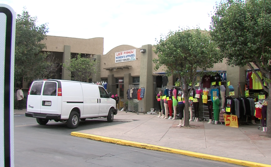 A clothing store in San Ysidro offers discounted rates, May 10, 2017. 