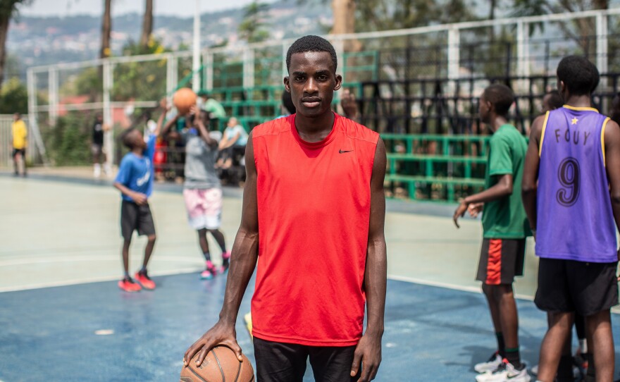 Yassin Nshimiyimana, 16, hopes basketball can make him famous.