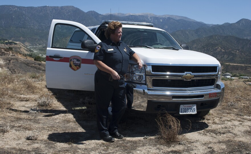 Julie Hutchinson, a battalion chief with California's firefighting corps, Cal Fire, says she's seeing fire activity usually not seen before late summer.
