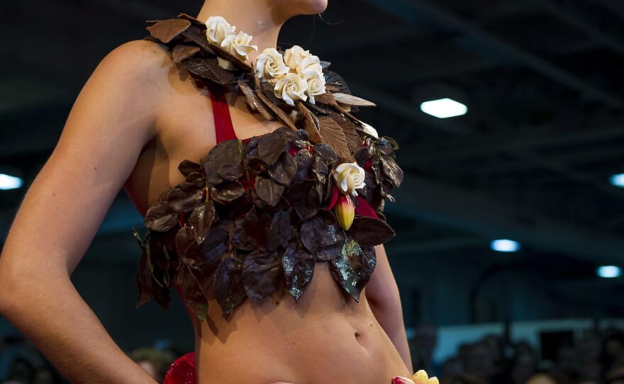 Cute, but probably not the best choice for fun in the sun: This bikini was a collaboration between chocolatier <a href="http://www.fruitfulblooms-chocolatiers.com/">Fruitful Blooms</a> and swimwear purveyor Bikini Fling. It features Fruitful Blooms' signature chocolate leaves and flowers.