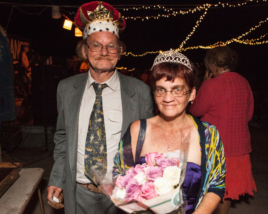 A portrait of Slab City's new prom king and queen, John and Teresa Vaughn, March 28, 2015. They're originally from Tennessee and have lived at Slab City for four years. 