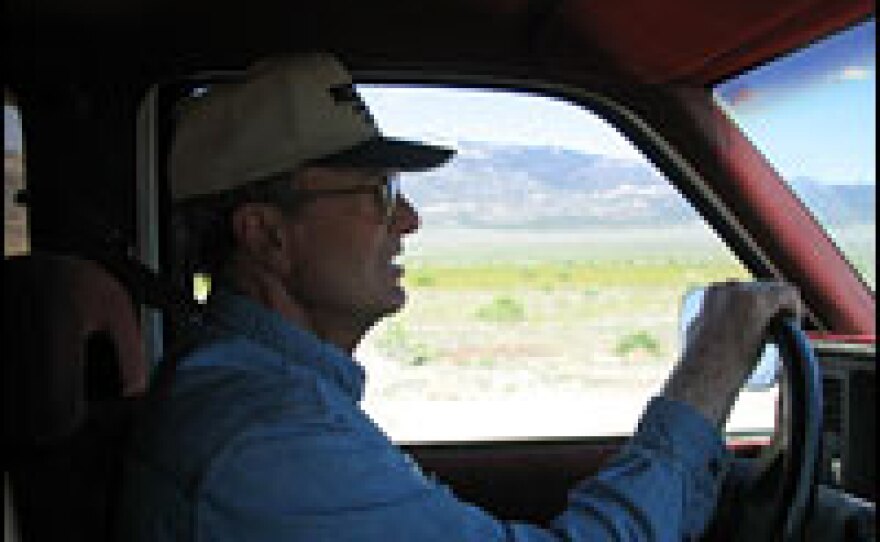 Rancher Dean Baker drives 75 miles to get from one of his cattle herds to another in Snake Valley, Nevada and Utah.