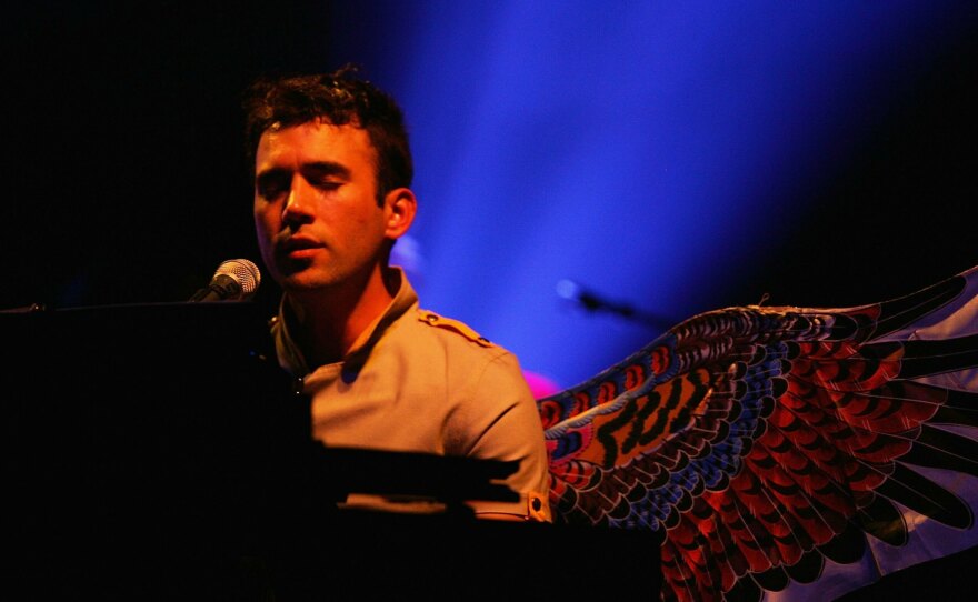 Sufjan Stevens performs on his piano during a 2006 concert at The Wiltern theater in Los Angeles.