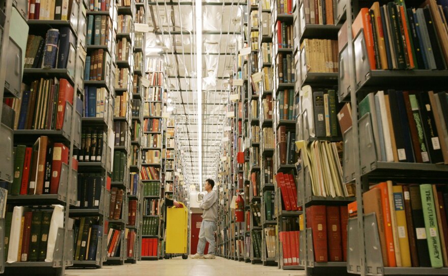 Since 2004, Google has scanned more than 20 million books as part of an electronic database, such as these volumes at the University of Michigan's Buhr Shelving Facility.