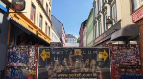 The entrance to Herbertstrasse, the heart of the red-light district in Hamburg, Germany. Prostitution is legal in Germany, but the coronavirus pandemic prompted lawmakers to ban sex work in March.