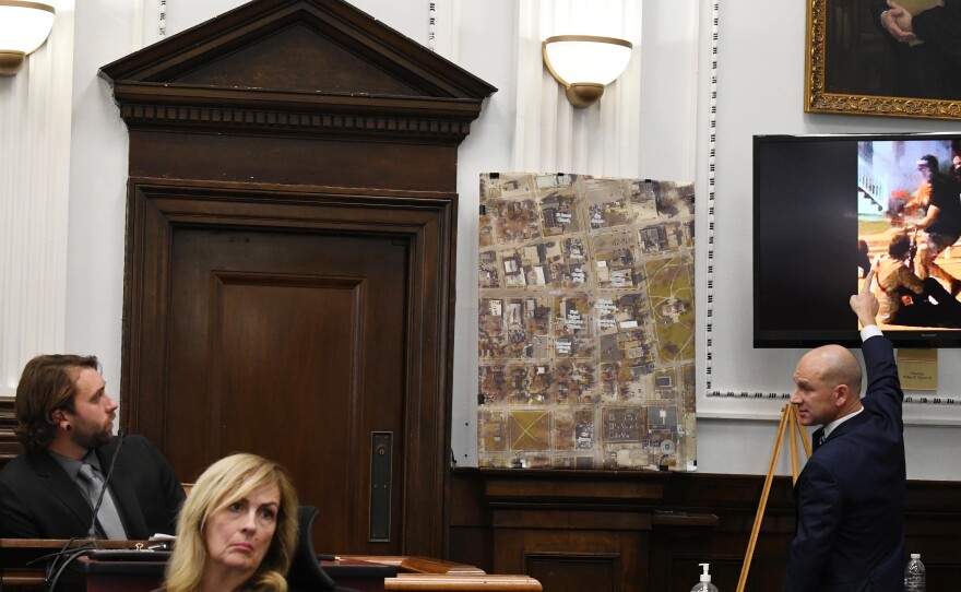 Defense attorney Corey Chirafisi questions Gaige Grosskreutz about how he was holding his pistol at the moment he was shot by Kyle Rittenhouse.