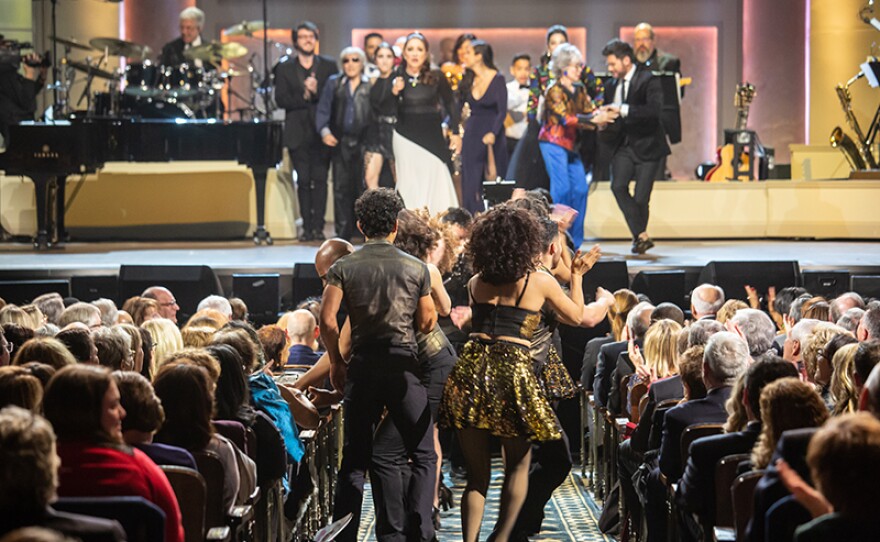 The all-cast finale at "Emilio & Gloria Estefan: The Library of Congress Gershwin Prize for Popular Song," March 13, 2019, DAR Constitution Hall in Washington, D.C. The program premieres May 3, 2019 on PBS.