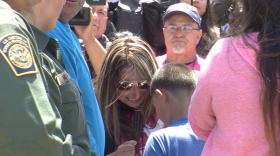 Lourdes Barraza Torres meets her son, Alex, for the first time since she was deported to Mexico more than two years ago, April 26, 2015.