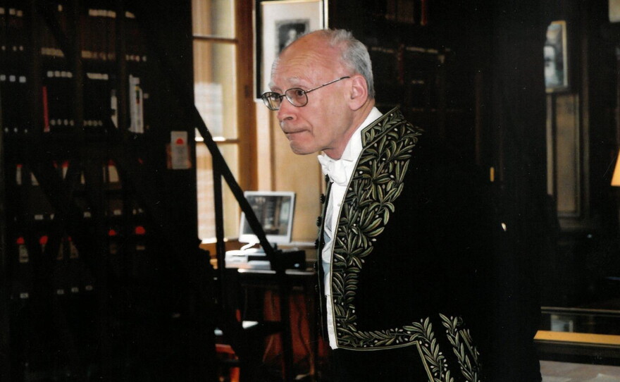 This photo provided by the Academy of Sciences shows Henri B. Kagan, who won the 2026 Nobel Prize in chemistry for his work on mirror images in chemical molecules, during a formal session held in 2005.