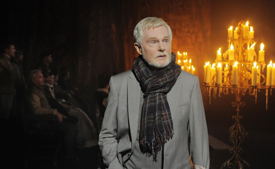 Derek Jacobi on the set of Columbia Pictures’ "Anonymous," a film about the disputed authorship of Shakespeare's plays.