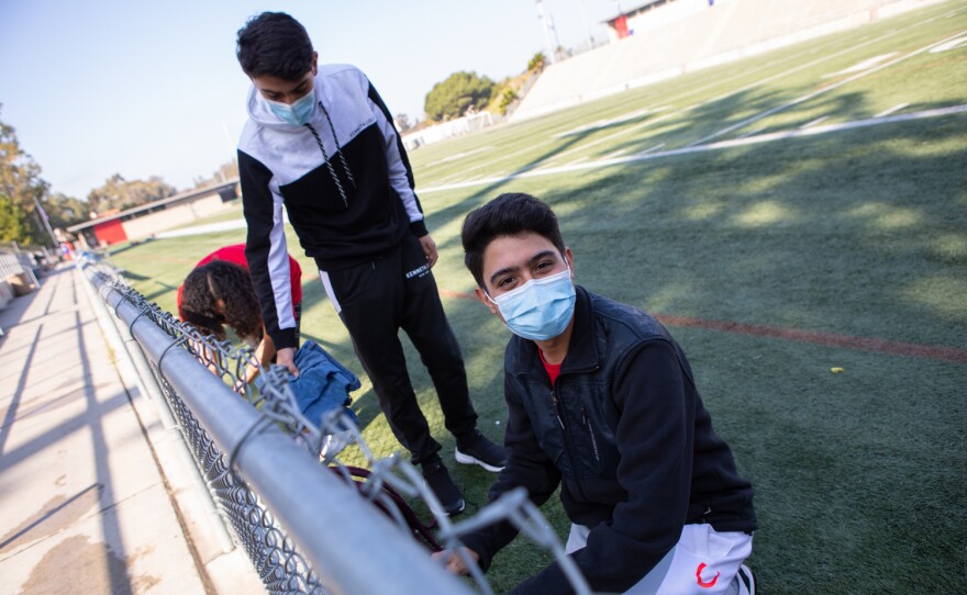 Ivan Luna attends an excercise science course at Southwestern College in Chula Vista. Dec. 2, 2021.