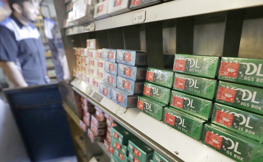 Menthol cigarettes and other tobacco products at a store in San Francisco in 2018. U.S. health regulators announced a new effort Thursday to ban menthol cigarettes.