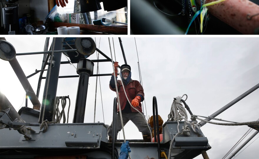 Father and daughter work in tandem, sharing an instinctive, easy rhythm born of the many years they've spent together on this boat.