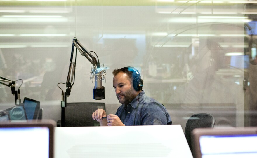 <em>Morning Edition</em> host David Greene, shown here in an NPR studio, recently returned from a reporting trip to Crimea, where Russia's takeover is reshaping the lives of people in the Black Sea peninsula.