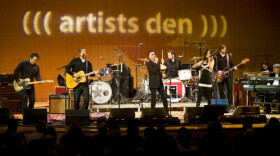 The second season of "Live From The Artists Den" features a once-in-a-lifetime concert with music legend Ringo Starr and modern folk-funk master Ben Harper and Relentless7, plus special guest Joan Osborne, recorded January 14, 2010, The Metropolitan Museum of Art, New York, NY. Pictured (l to r) Jason Mozersky, Ben Harper, Ringo Starr, Jordan Richardson, Ann-Marie Calhoun, Jesse Ingalls, Justin Pate, and Bruce Sugar. 