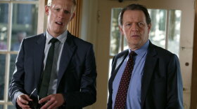 Laurence Fox as DS Hathaway and Kevin Whately and DI Lewis.