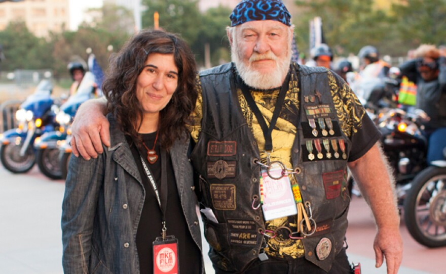 Debra Granik and Ron “Stray Dog” Hall.