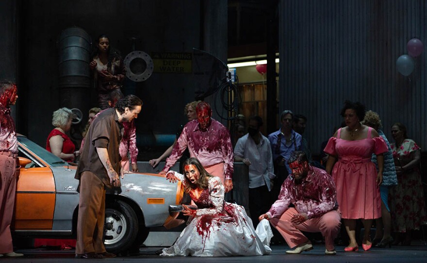 Artur Ruciński, Nadine Sierra and cast in "Lucia Di Lammermoor."