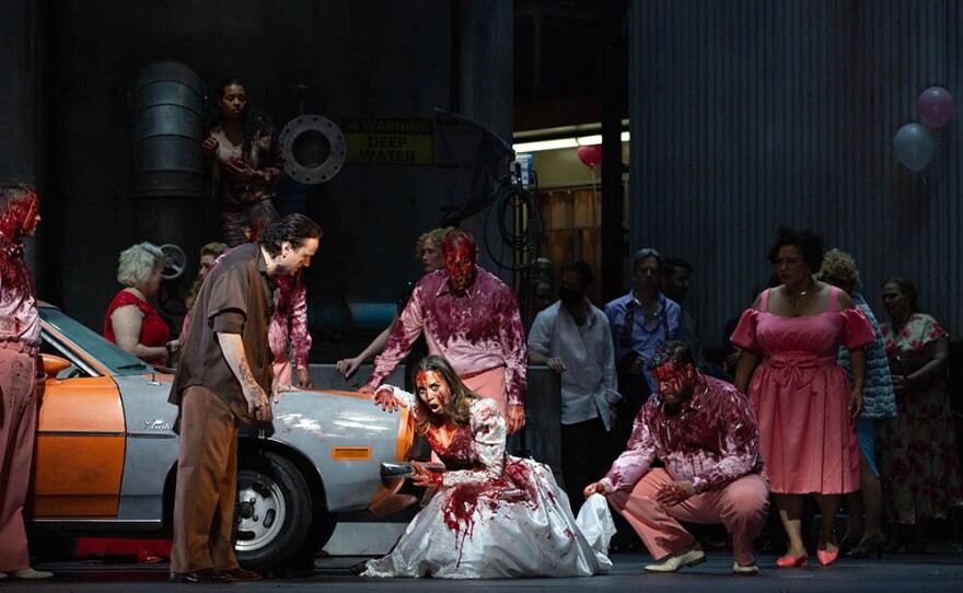 Artur Ruciński, Nadine Sierra and cast in "Lucia Di Lammermoor." 