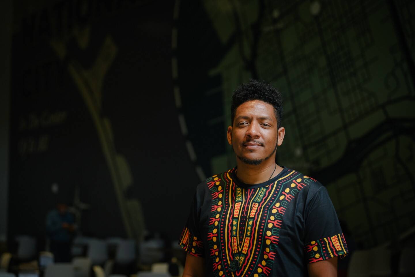 National City City Councilmember Marcus Bush stands for a portrait at the new South County Lighthouse in National City during a press conference on June 19, 2024. Bush lives just down the street and rallied his neighbors to support approving permits for the new shelter.